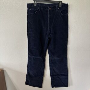 VTG 70s Sedgefield Blue Corduroy Flares Pants Made In USA Measure‎ Size 34x31